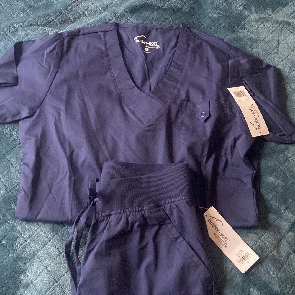 Butter-soft scrub set, Navy